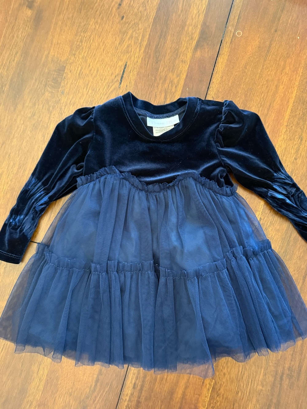 Bonnie Baby Navy Velvet & Tulle Party Dress